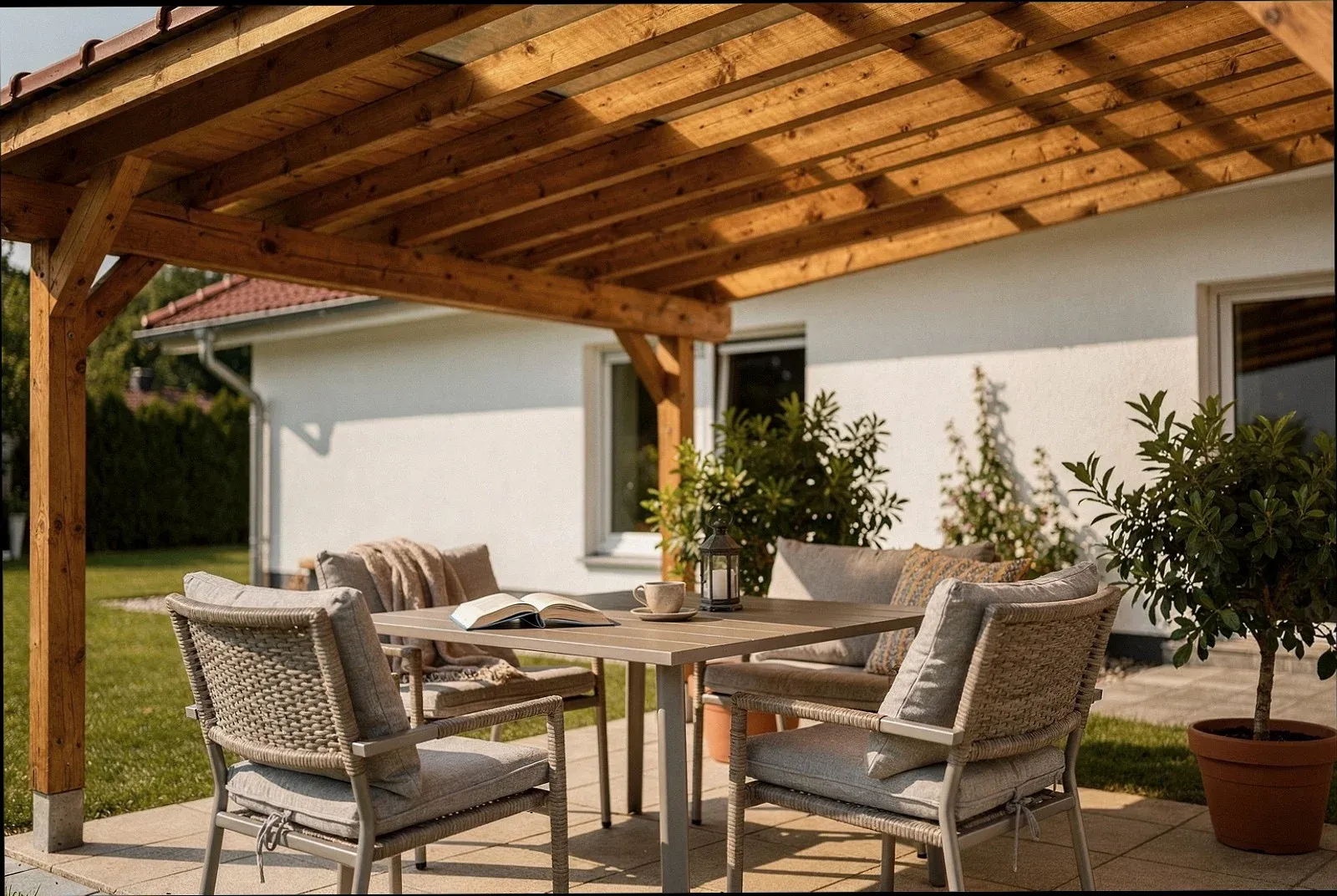 Terrassenüberdachung aus Holz Roth